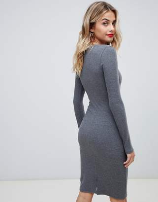 Pimkie v neck midi knitted jumper dress