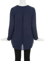 Thumbnail for your product : Evans Navy Crepe Blouse