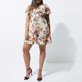 Thumbnail for your product : River Island Womens Plus cream floral print tea dress