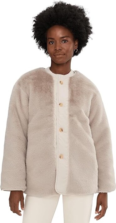 Sanctuary Reversible Fur Liner Women's Coat Almond Cream : MD (US 8), Faux Fur/Polyester