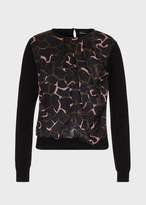 Thumbnail for your product : Emporio Armani Sweater With Crepe Voile Leoflower Insert