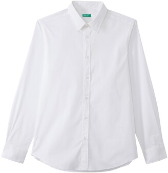 Benetton Cotton Mix Regular Fit Shirt with Long Sleeves