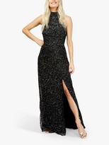 Thumbnail for your product : Little Mistress High Neck Embellished Maxi Dress, Black
