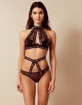 Thumbnail for your product : Agent Provocateur Montinah Thong Black And Rose Gold