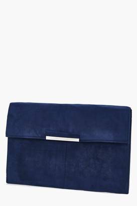 boohoo Suedette Coloured Clutch