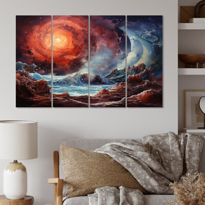 Planet Jupiter Stormy I On Canvas 4 Pieces Print