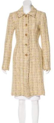 Lela Rose Frayed Tweed Coat