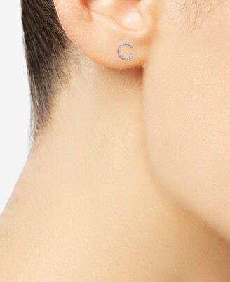 Wrapped Diamond Initial C Single Stud Earring (1/20 ct. t.w.) in 14k Gold, Created for Macy's