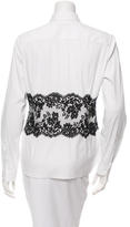 Thumbnail for your product : Valentino Lace-Paneled Button-Up Top