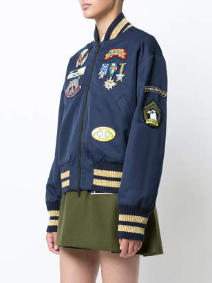 Mira Mikati appliquéd badge bomber jacket