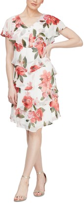 SL Fashions Petite Floral-Print Shift Dress