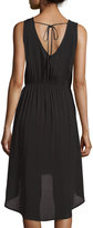 Thumbnail for your product : Neiman Marcus Sleeveless Embroidered High-Low Dress, Black/Neutral