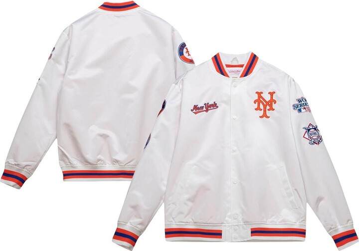 Men's Starter Gray New York Yankees Slider Satin Full-Snap Varsity Jacket