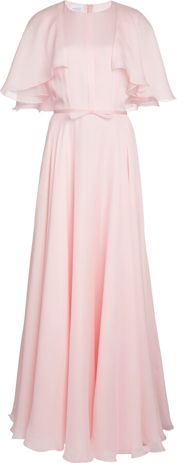 Giambattista Valli Cape-Sleeve Sable Maxi Dress