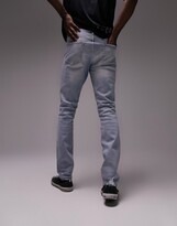 Thumbnail for your product : Topman raw hem stretch skinny jeans in bleach