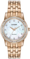 Thumbnail for your product : Citizen Eco-Drive Mother of Pearl Austrian Crystal Set Dial Gold Stainless Steel Bracelet Ladies Watch