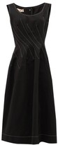 Thumbnail for your product : Marni Topstitched Ramie-blend Crepe Midi Dress - Black