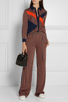 Thumbnail for your product : Diane von Furstenberg Liara Printed Stretch-silk Top - Navy