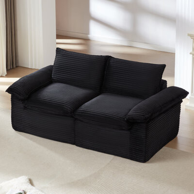 Mercer41 Modern Corduroy Sofa, Comfortable 2-seater Cloud Sofa, Ideal For Homes, Apartments, And Offices
