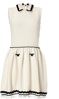 Thumbnail for your product : RED Valentino Ivory/Black Sleeveless Knit Dress with Collar Gr. S