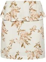Thumbnail for your product : Ganni St. Pierre Floral-print Crepe De Chine Peplum Mini Skirt