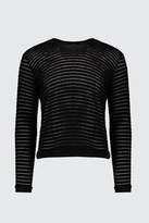 Thumbnail for your product : boohoo Chenille Stripe Crew Neck Sweater