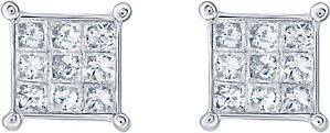Affinity Diamonds Affinity 14K 1/2 cttw Princess-Cut Invisible-Se t Stud Earring