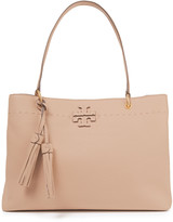 Thumbnail for your product : Tory Burch Tasseled Pebbled-leather Tote