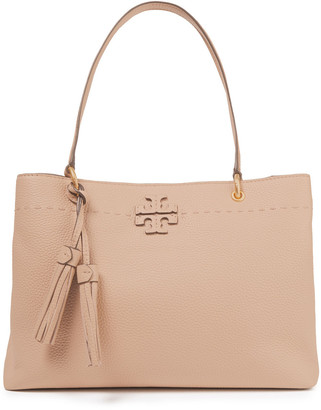 Tory Burch Tasseled Pebbled-leather Tote