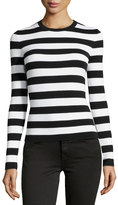 Thumbnail for your product : Michael Kors Long-Sleeve Striped Top, Black