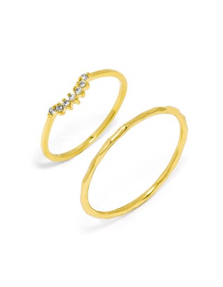 BaubleBar Gold Crown Ring Set