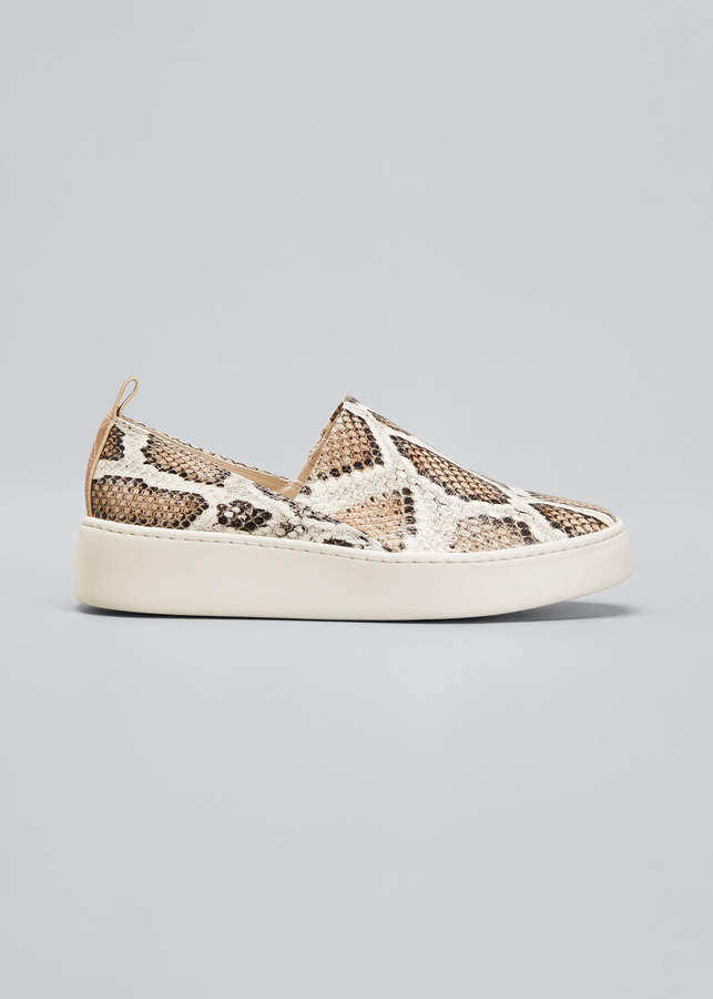 snake print slip on sneakers