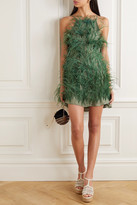 Thumbnail for your product : Cult Gaia Shannon Feather-embellished Silk-chiffon Mini Dress