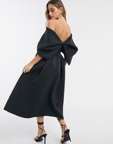 Thumbnail for your product : ASOS DESIGN fold top minimal prom midi dress