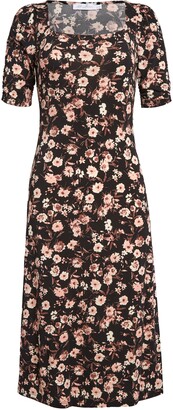 all in favor floral print midi dress