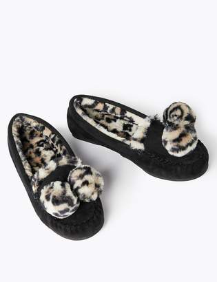 M&S CollectionMarks and Spencer Pom Pom Moccasin Slippers