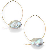 Thumbnail for your product : Mizuki Sea of Beauty 12MM Keshi Grey Baroque Pearl & 14K Yellow Gold Marquee Earrings
