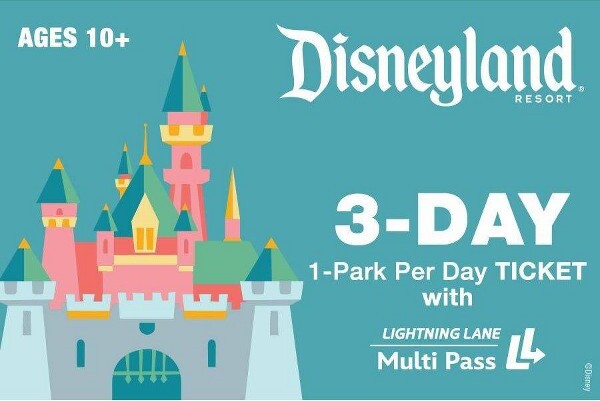 Disneyland 3-Day 1-Park Per Day Ticket with Lightning Lane Multi Pass $511 (Ages 10+)