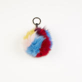 Thumbnail for your product : Jocelyn Light Multi-Color Fox Fur Pom Pom Bag Charm "The Super Swirl"
