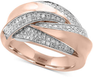 Effy Pavé Rose by Diamond Statement Ring (3/8 ct. t.w.) in 14k Rose Gold