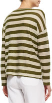 Thumbnail for your product : Eileen Fisher Wide Striped Box Top, Petite
