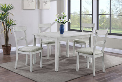August Grove 5-Piece Dining Set With Rectangular Table And Upholstered Chairs