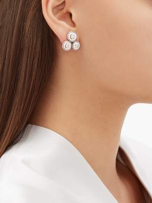 Selim Mouzannar Mina Diamond & 18kt Rose-gold Earrings - Womens - White