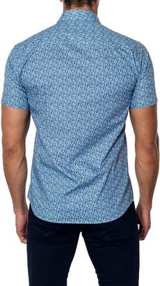 Jared Lang Woven Printed Short Sleeve Trim Fit Shirt