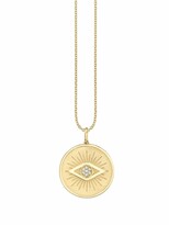 Thumbnail for your product : Sydney Evan 14kt Yellow Gold Evil Eye Diamond Coin Necklace