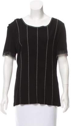 Chanel Embroidered Short Sleeve Top