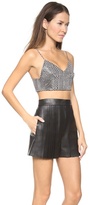 Thumbnail for your product : Alexander Wang V Neck Cropped Houndstooth Cami