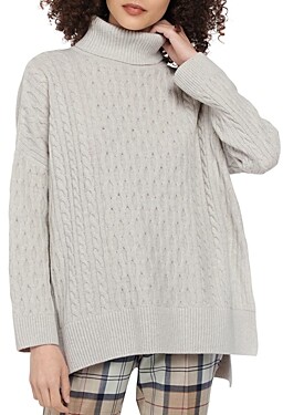 barbour oversized guernsey cape jumper