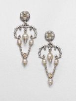 Thumbnail for your product : Konstantino Cultured Pearl, Sterling Silver and 18K Yellow Gold Chandelier Earrings