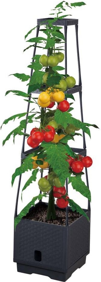 Sunneday Planter with Trellis, Vertical Garden Tower, Plastic